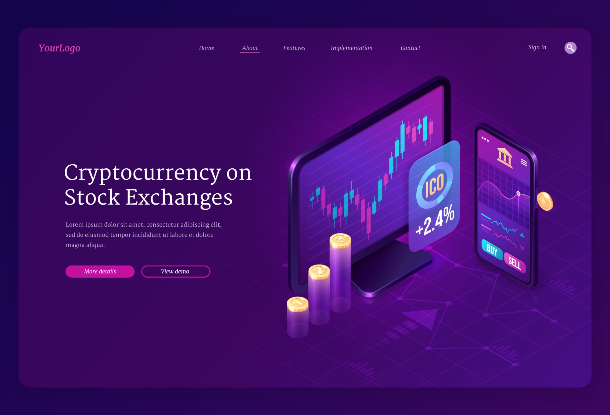 Aurum Protocol — crypto exchange landing page