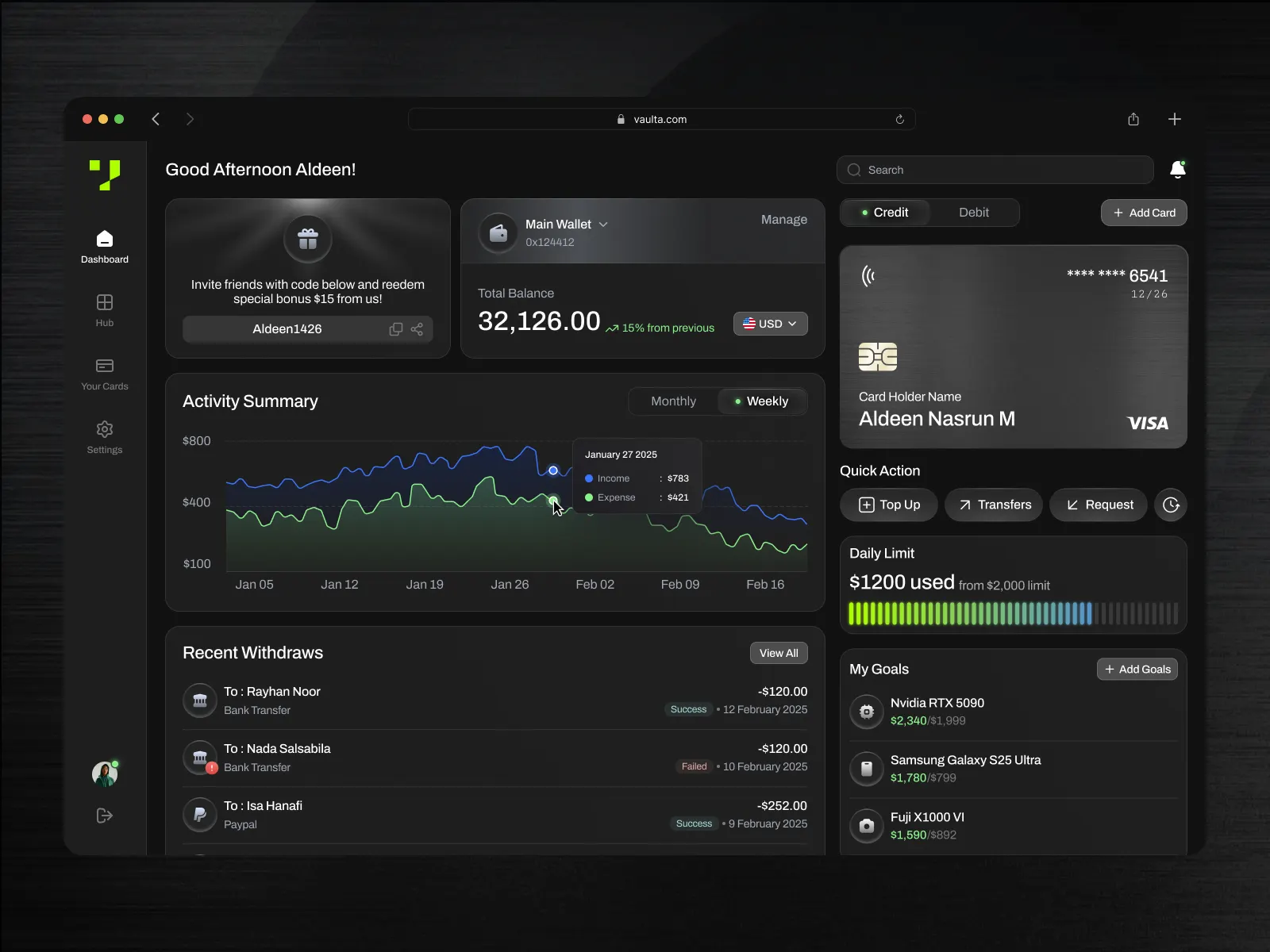 Nexus Analytics Platform — SaaS dashboard screenshot